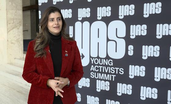 مارينا الخوند، مؤسسة منظمة Medonations، تتحدث إلى أخبار الأمم المتحدة خلال مقابلة أجريت معها في جنيف.